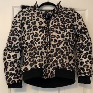 Justice cheetah printed coat